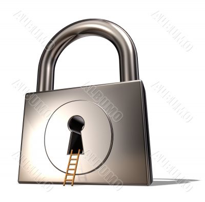 padlock and ladder