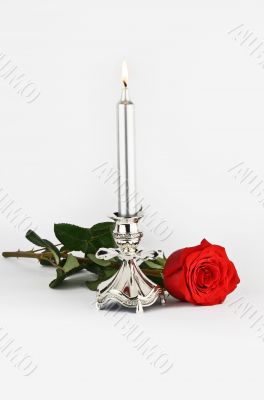 Rose and candle