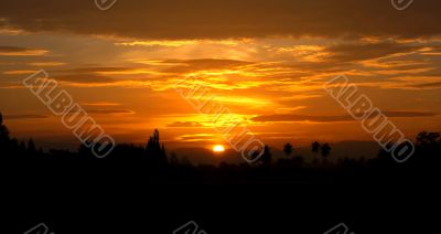 Sun on the horizon.