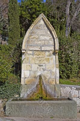 Old fountain in the park of Vorontsov palace