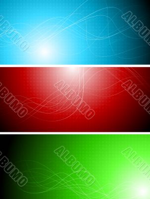 Banners with abstract lines