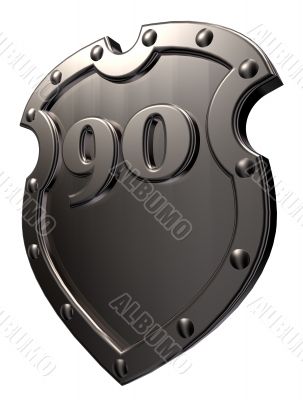 number on metal shield