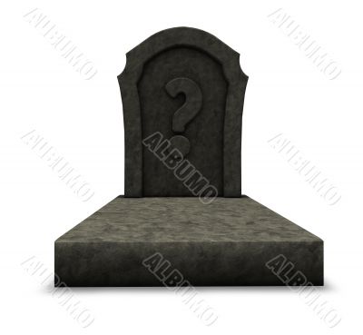 gravestone with question mark
