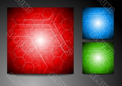 Set of technical backgrounds