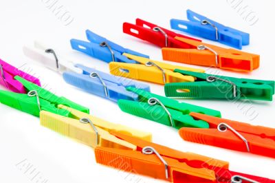 Several clothespins