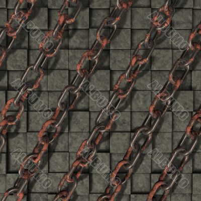 chains on stone background