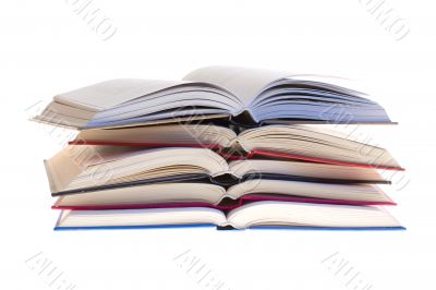 Several books together. Isolated