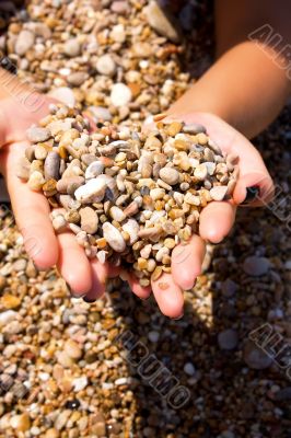 Pebbles in hands