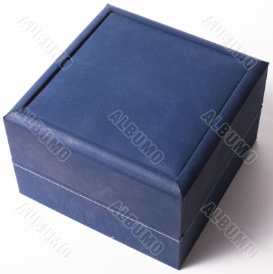 box of blue leather