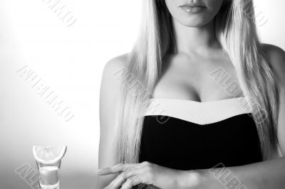 Beautiful blonde in a bar