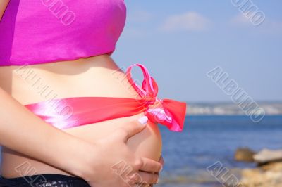 Pregnant Girl at Sea