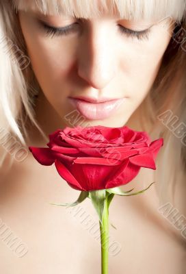 Woman with a rose