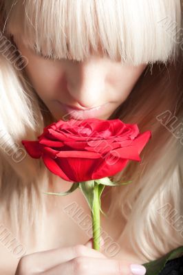 Woman with a rose