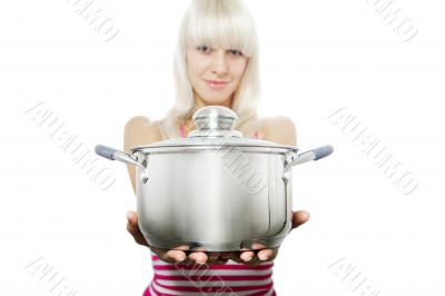 A woman gives you a casserole