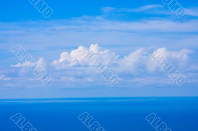 Blue Skies with Clouds over the sea