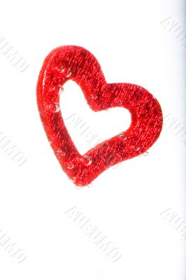 Valentine with red heart in water