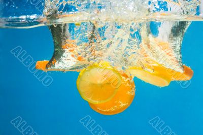 Orange SPLASHING IN WATER 
