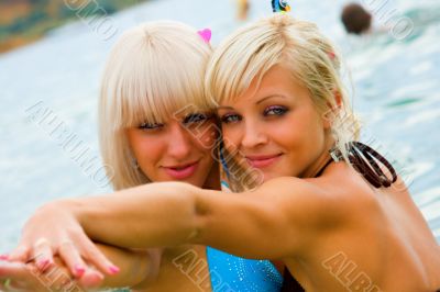 Beautiful sexy girls on the beach