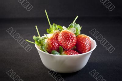 Cup of strawberries.