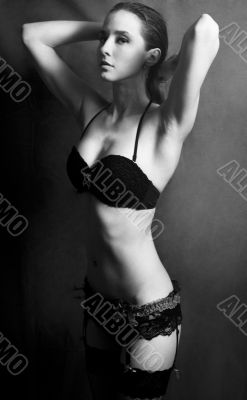 girl in lingerie on the bed