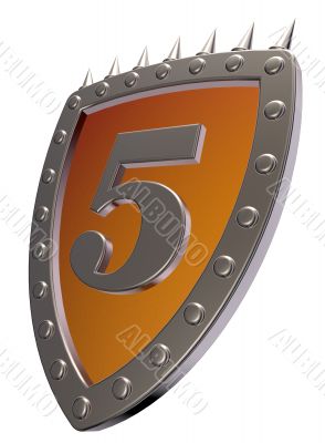 number on metal shield