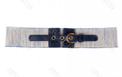 Grey Women`s belt with leather inset