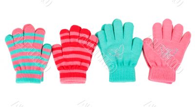 Striped baby gloves