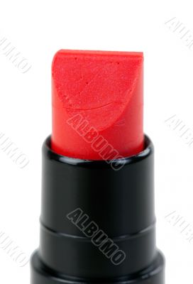 Red lipstick closeup