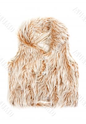 beige fur vest women