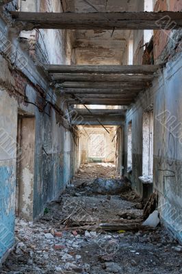 interior of the destroyed house