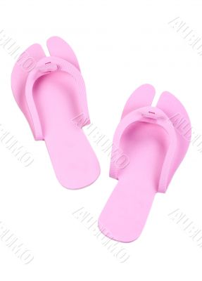 pink beach shoes isolated on white