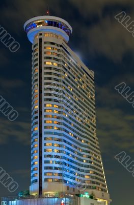 Tall building a fancy kind of night