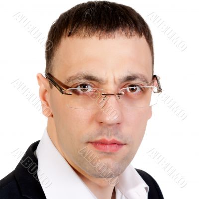 portrait of businessman puzzled at the studio