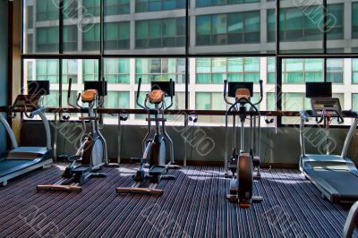gym a stationary bike