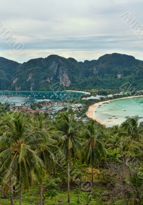 The view from the vantage point on Phi Phi