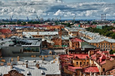 Cityscape view over the rooftops