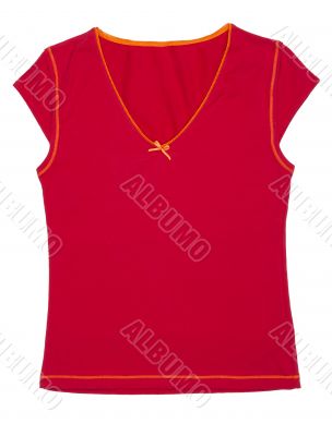 Women`s T-shirt sporting the red