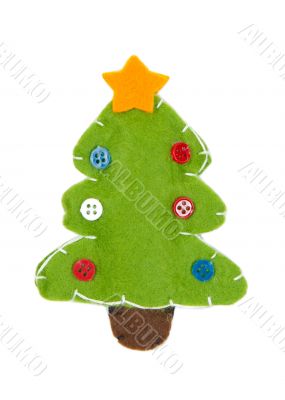 knitted green Christmas tree