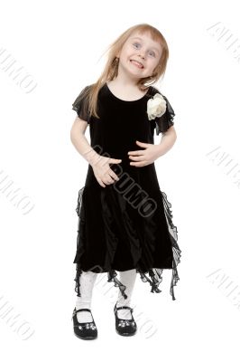 hamming little lady on a white background