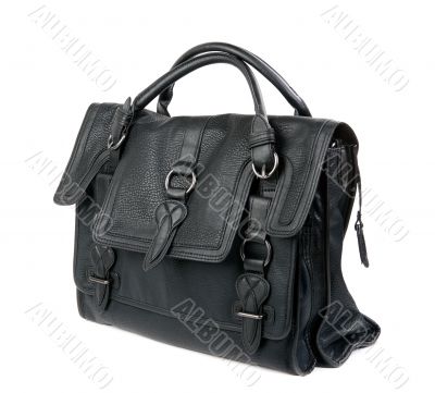 Black women`s leather bag