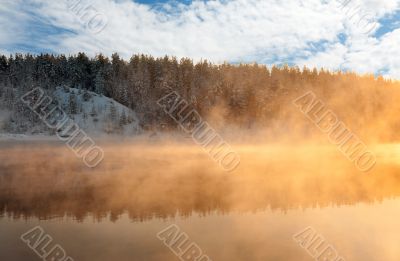 Reflection in the winter the lake