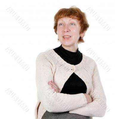 Portrait of middle-aged woman in the studio