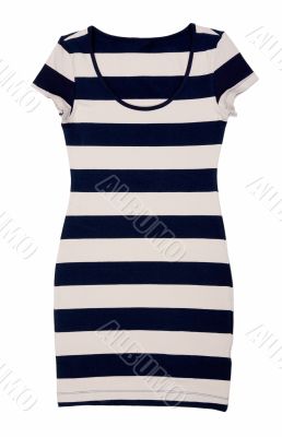 Fashionable women`s striped dress