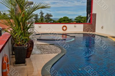 Swimming pool on the roof of the hotel