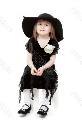 A little sweet girl felt hat