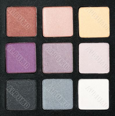 set of colored powder