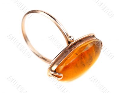 gold ring with amber