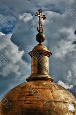 golden dome of the church