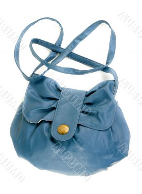 Blue leather female bag