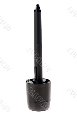 pen on the tablet on a stand in the studio